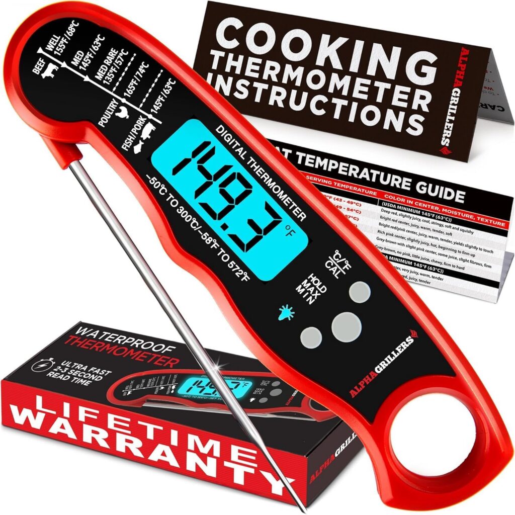 Alpha Grillers Instant Read Meat Thermometer (~$15–$18) Grilling Gifts Under $20